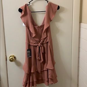Brown mauve mini dress